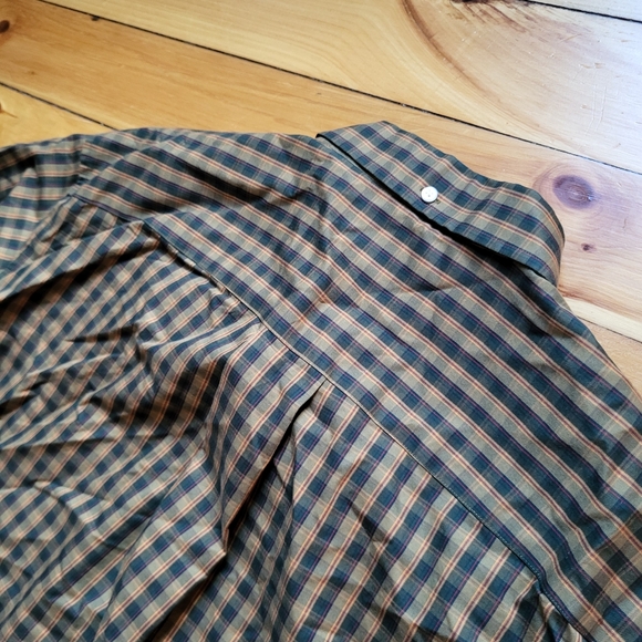 Duluth Trading Shirt Wrinkle Fighter Button Down Mens 2XL Tan Plaid Work Ourdoor - Picture 9 of 9